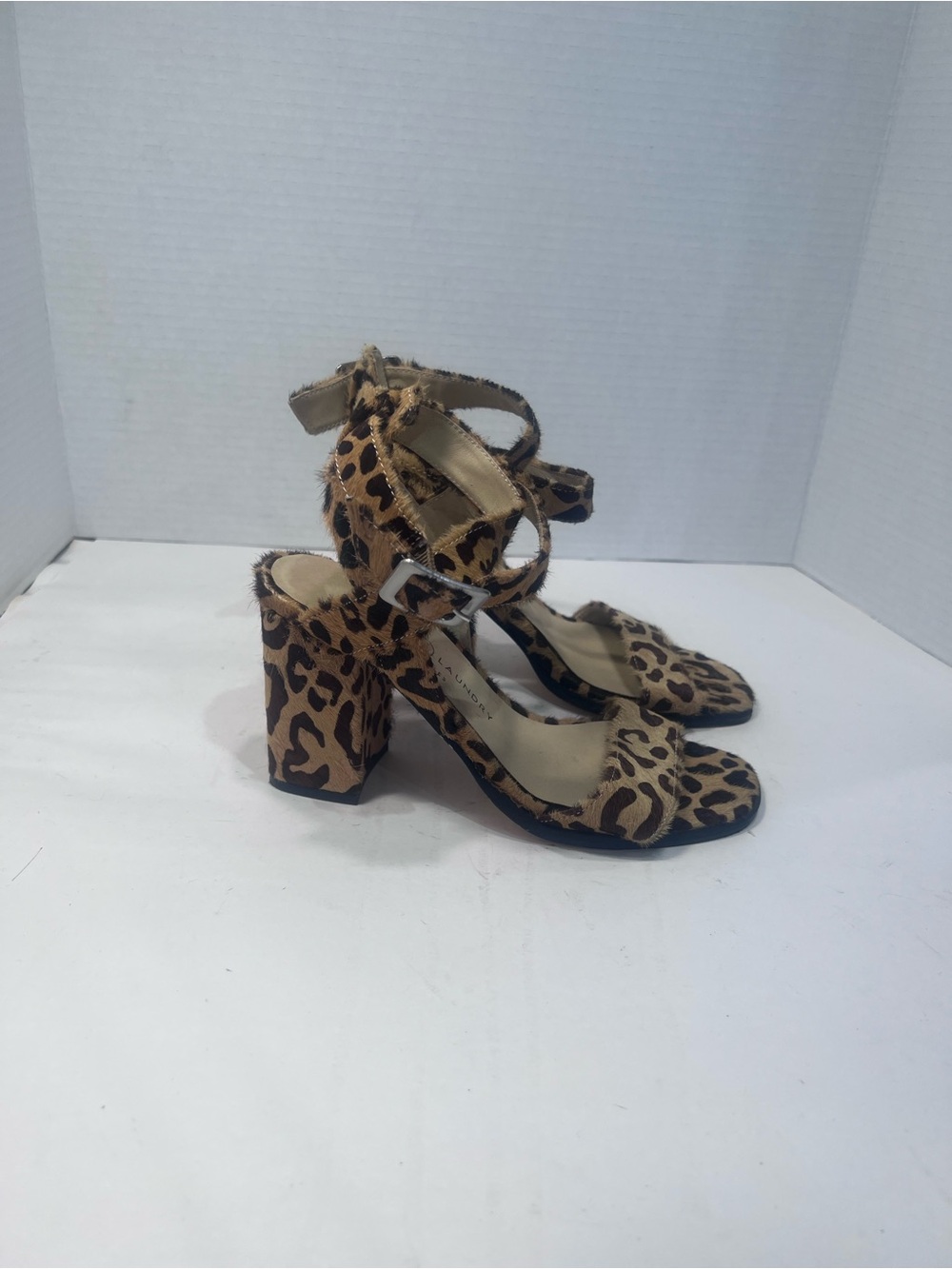 Chinese Laundry Leopard Print Block Heel Sandals - Brown/Black